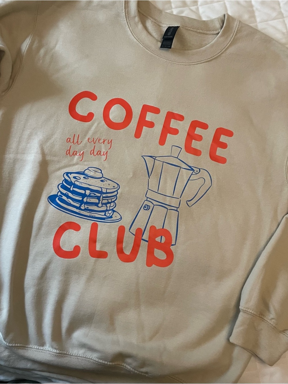 Women’s"Coffee Club" Graphic Sweatshirt - Beige